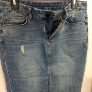 Denim Knee High Skirt